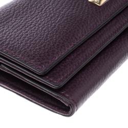 Pre Owned Cerruti 1881 Purple Leather Cerrutis Flap Wallet