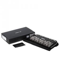 Cerruti 1881 Black Canvas and Croc Embossed Leather Trim Anna Zip Around Wallet