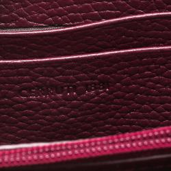 Pre Owned Cerruti 1881 Burgundy Leather Cerrutis Zip Around Wallet