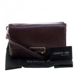 Pre Owned Cerruti 1881 Burgundy Leather Shoulder Bag
