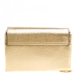 Cerruti 1881 Gold Leather Cerrutis Chain Clutch
