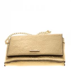 Cerruti 1881 Gold Leather Cerrutis Chain Clutch
