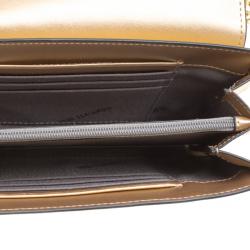 Cerruti 1881 Gold Leather Cerrutis Chain Clutch