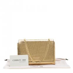 Cerruti 1881 Gold Leather Cerrutis Chain Clutch