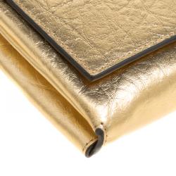 Cerruti 1881 Gold Leather Cerrutis Chain Clutch