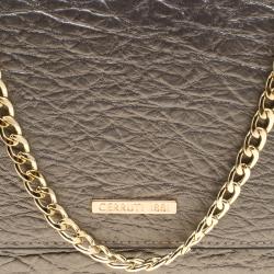 Pre Owned Cerruti 1881 Grey Leather Cerrutis Chain Clutch