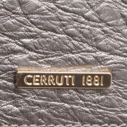 Pre Owned Cerruti 1881 Grey Leather Cerrutis Chain Clutch