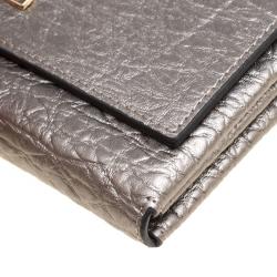 Pre Owned Cerruti 1881 Grey Leather Cerrutis Chain Clutch