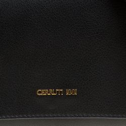 Cerruti 1881 Black Leather Marina Shoulder Bag