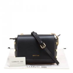 Cerruti 1881 Black Leather Marina Shoulder Bag