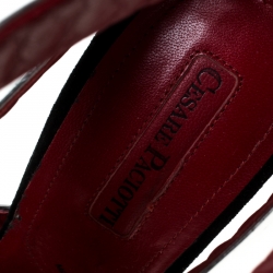 Pre Owned Cesare Paciotti Metallic Silver Leather Wave Cut Out Sandals Size 37