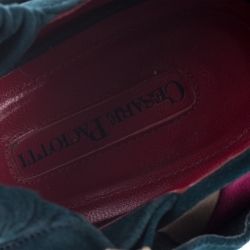 Pre Owned Cesare Paciotti Multicolor Suede Open Toe Double Ankle Strap Sandals Size 40