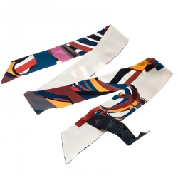 Pre Owned CH Carolina Herrera Multicolor Printed Silk Bandeau Scarf
