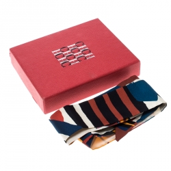 Pre Owned CH Carolina Herrera Multicolor Printed Silk Bandeau Scarf