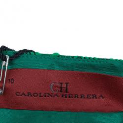 Pre Owned CH Carolina Herrera Green Jacquard Dress L