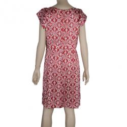 Pre Owned CH Carolina Herrera Red Printed Dress L