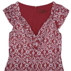 Pre Owned CH Carolina Herrera Red Printed Dress L