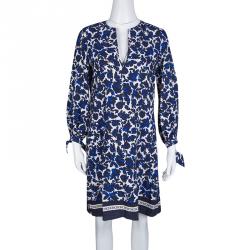 مملوكة مسبقًا فستان سي أتش كارولينا هيريرا حرير مورد وكتان ضيق S