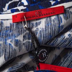 مملوكة مسبقًا فستان سي أتش كارولينا هيريرا حرير مورد وكتان ضيق S