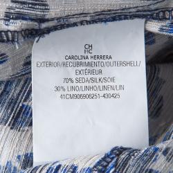 مملوكة مسبقًا فستان سي أتش كارولينا هيريرا حرير مورد وكتان ضيق S