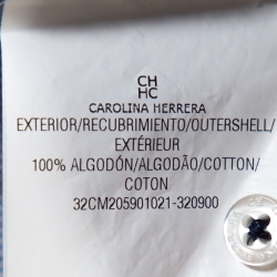 Pre Owned CH Carolina Herrera Blue Striped Four Dot Print Cotton Shirt M