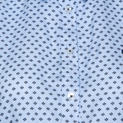 Pre Owned CH Carolina Herrera Blue Striped Four Dot Print Cotton Shirt M