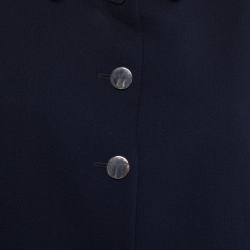 مملوكة مسبقًا CH Carolina Herrera Navy Blue Wool Button Front Jacket L
