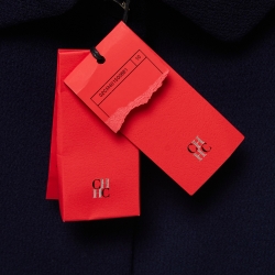 مملوكة مسبقًا CH Carolina Herrera Navy Blue Wool Button Front Jacket L