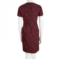 مملوكة مسبقًا CH Carolina Herrera Red and Black Textured Dress S