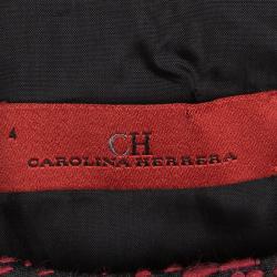مملوكة مسبقًا CH Carolina Herrera Red and Black Textured Dress S
