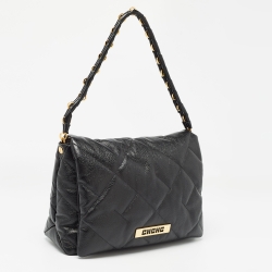 CH Carolina Herrera Black Quilted Leather Medium Bimba Soft Shoulder Bag