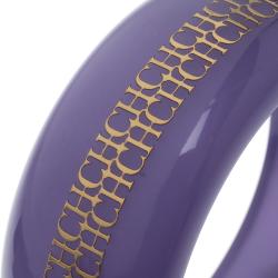 Pre Owned سوار عريض سي إتش كارولينا هيريرا راتنج بنفسجي بنقش ذهبي اللون 21 مم