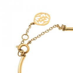 Pre Owned Carolina Herrera Faux Pearl Gold Tone Bracelet