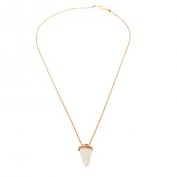 Pre Owned CH Carolina Herrera Shark Tooth Gold Tone Pendant Necklace