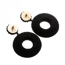 Pre Owned CH Carolina Herrera Black Crystal Studded Monaco Drop Earrings