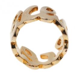 Pre Owned CH Carolina Herrera Gold-Tone Ring Size 56