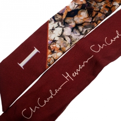 Pre Owned CH Carolina Herrera Printed Hortensia Abch Silk Bandeau Scarf