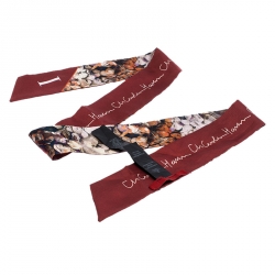 Pre Owned CH Carolina Herrera Printed Hortensia Abch Silk Bandeau Scarf