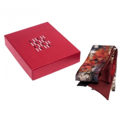 Pre Owned CH Carolina Herrera Printed Hortensia Abch Silk Bandeau Scarf
