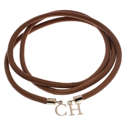 Pre Owned Carolina Herrera Brown Leather Rope Belt