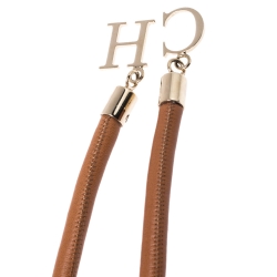 Pre Owned Carolina Herrera Brown Leather Rope Belt