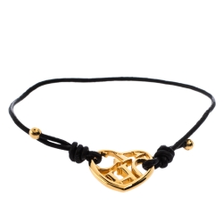 Pre Owned سوار سي إتش كارولينا هيريرا جلد بني حلية قلب ذهبية اللون قابلة للضبط