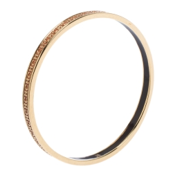 Pre Owned CH Carolina Herrera Logo Enamel Gold Tone Narrow Bangle Bracelet