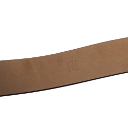 Pre Owned Carolina Herrera Black Leather CHHC Buckle Belt 95CM