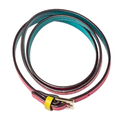 مملوكة مسبقًا سوار سي أتش كارولينا هيريرا لفه ثلاثية جلد مطبوع وردي 