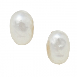 Pre Owned Carolina Herrera Pearl Gold Tone Stud Earrings