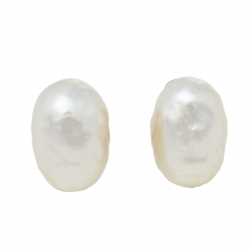 Pre Owned Carolina Herrera Pearl Gold Tone Stud Earrings