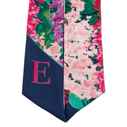Pre Owned CH Carolina Herrera Floral ABCH Printed Silk Bandeau Scarf