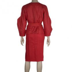 CH Carolina Herrera Linen Skirt Suit M