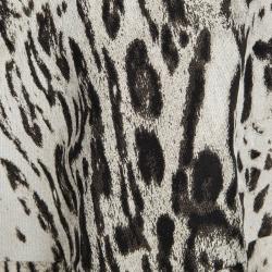 CH Carolina Herrera Beige Leopard Pattern Jacquard Skirt S